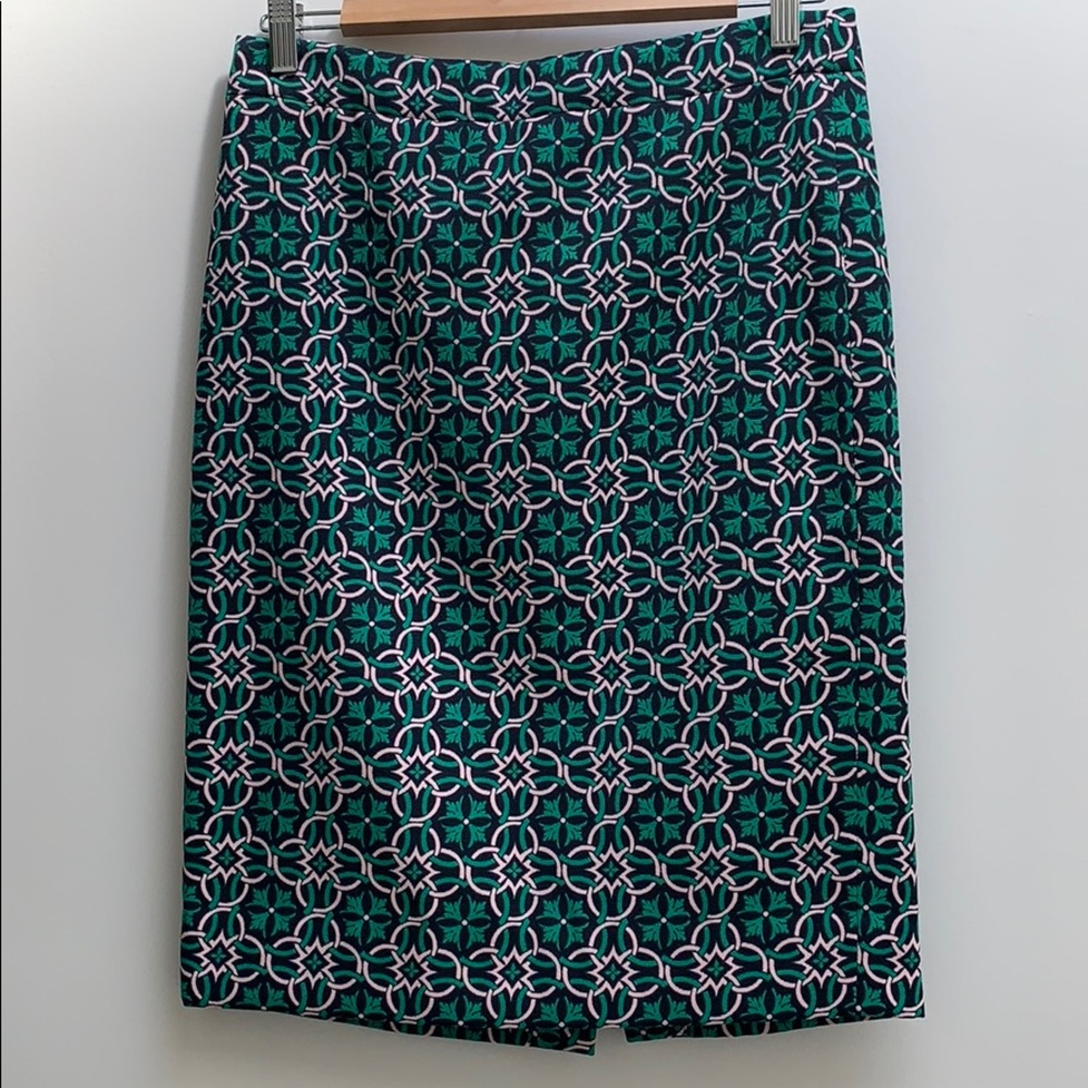 Preppy J. Crew Printed No. 2 Pencil Skirt Size 4